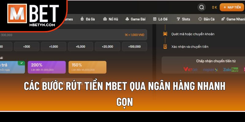 Các bước rút tiền MBET qua ngân hàng nhanh gọn Các bước rút tiền MBET qua ngân hàng nhanh gọn